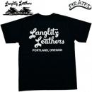 LANGLITZ LEATHERS ラングリッツレザー Type A 刺繡風発泡プリント (ブラック/プリントカラー:ホワイト) 半袖Tシャツ