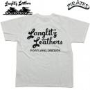 LANGLITZ LEATHERS ラングリッツレザー Type A 刺繡風発泡プリント (ホワイト/プリントカラー:ブラック) 半袖Tシャツ