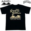 LANGLITZ LEATHERS ラングリッツレザー LL130 (ブラック/プリントカラー:アイボリー) 半袖Tシャツ