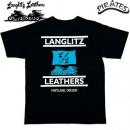 LANGLITZ LEATHERS ラングリッツレザー LL297 (ブラック/プリントカラー:ホワイト/スカイブルー) 半袖Tシャツ