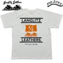 LANGLITZ LEATHERS ラングリッツレザー LL297 (ホワイト/プリントカラー:ブラック/オレンジ) 半袖Tシャツ